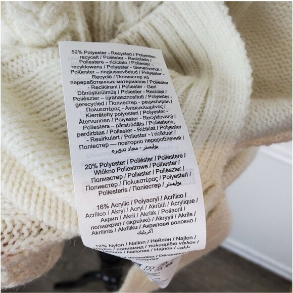 Vero Moda Cable Knit Fisherman Sweater Vest Large Cream Preppy Boho Academia - Picture 8 of 9